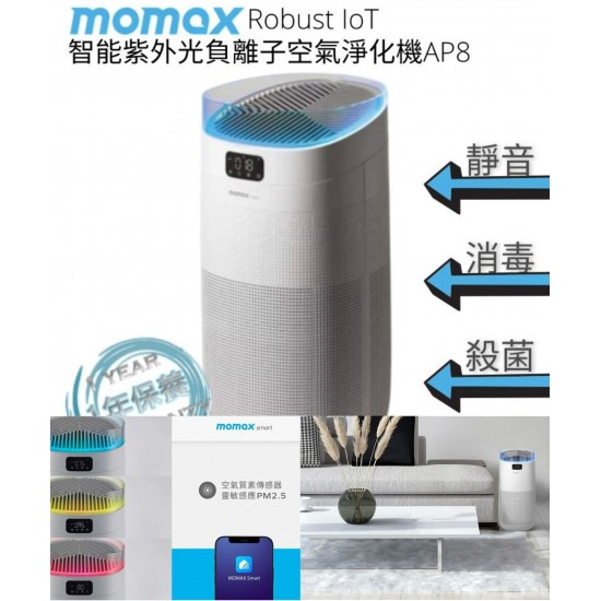 Momax Robust IoT 智能UVC消毒負離子空氣過濾淨化機 (AP8S)