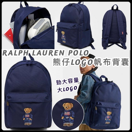 RALPH LAUREN POLO 熊仔 LOGO 帆布背囊