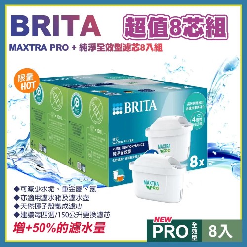 BRITA 全新升級版 MAXTRA PRO Pure Performance 濾芯 (1盒8個)