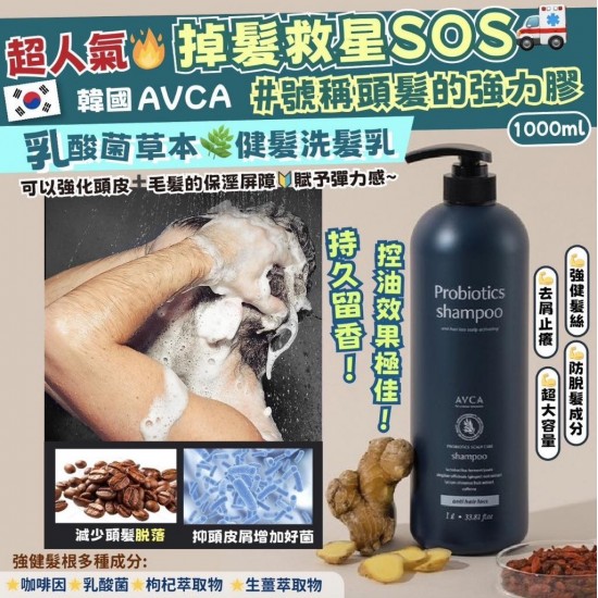 韓國 AVCA Probiotics 益生菌草本健髮洗髮乳