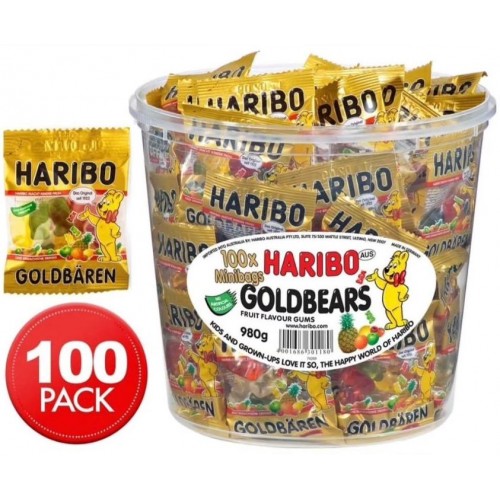 ［德國］Haribo 桶裝熊仔糖 (100包/共980g)