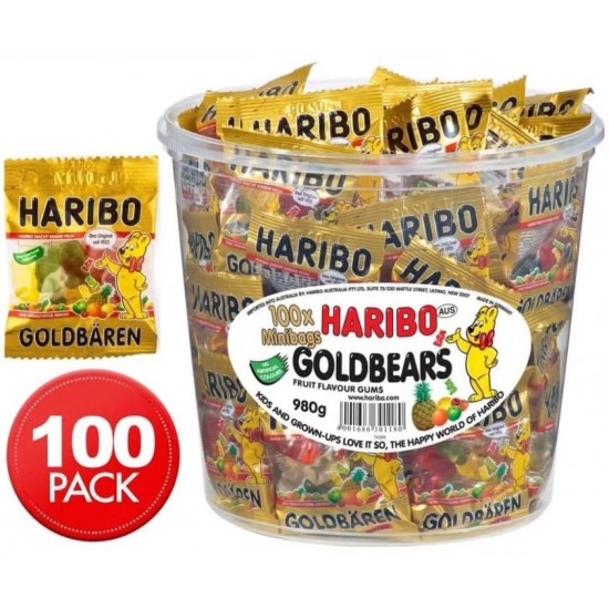 ［德國］Haribo 桶裝熊仔糖 (100包/共980g)